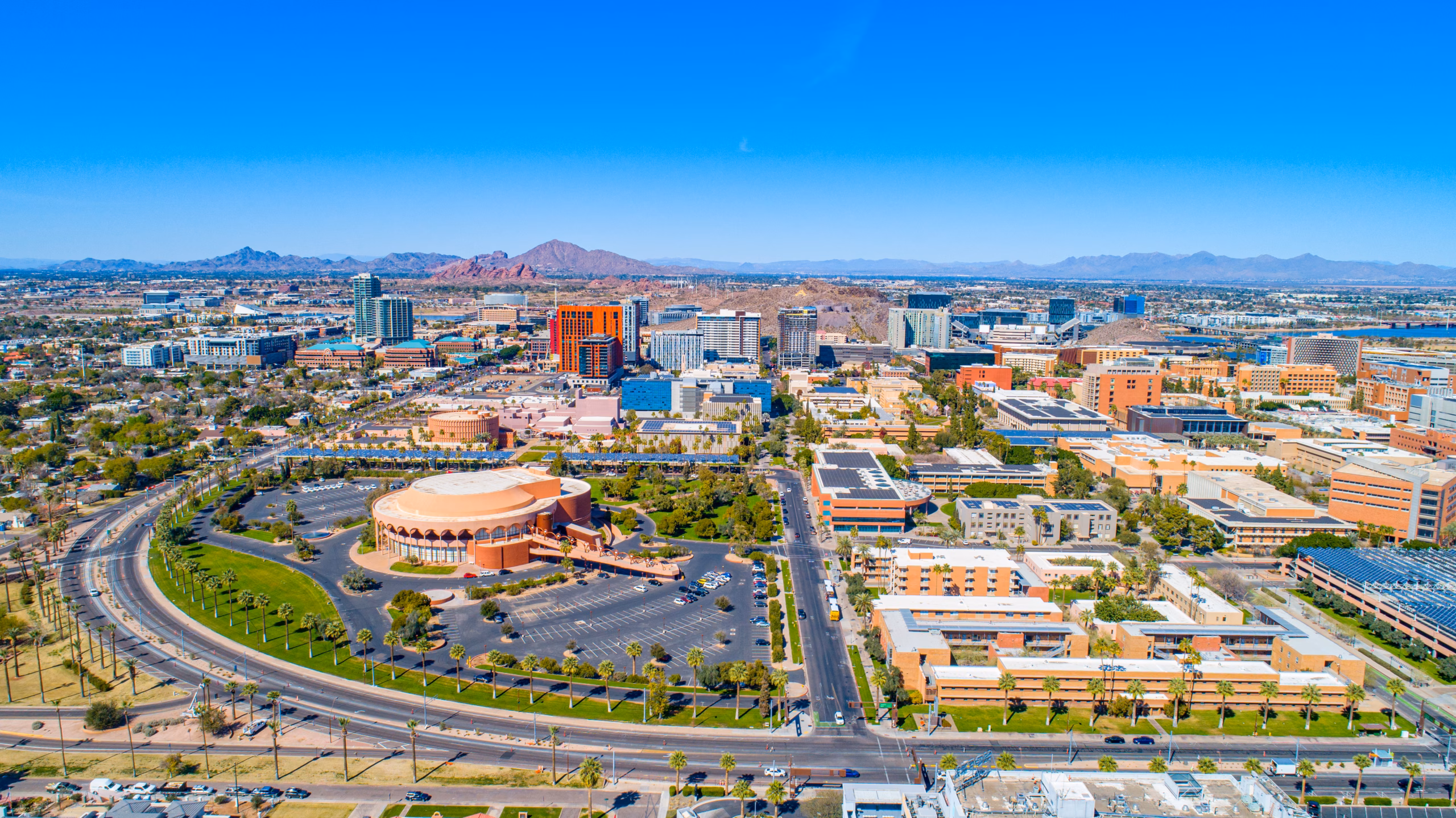 Tempe,,Arizona,,Usa,Drone,Skyline,Aerial,Panorama.