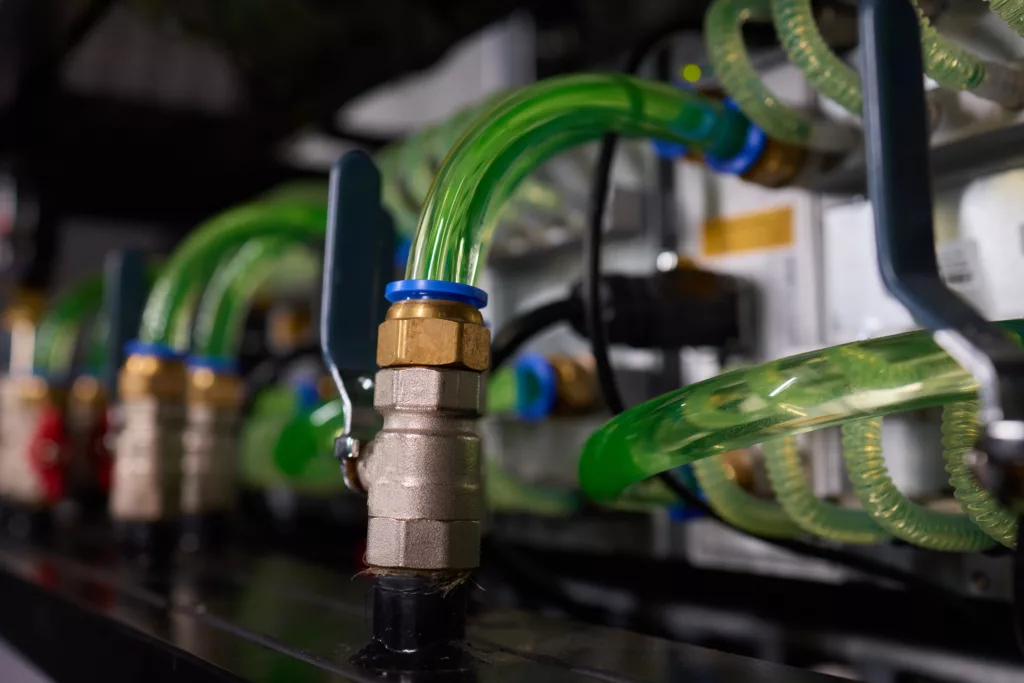 Close-up,View,Of,Modern,Server,Hardware,With,Liquid,Cooling,Pipes